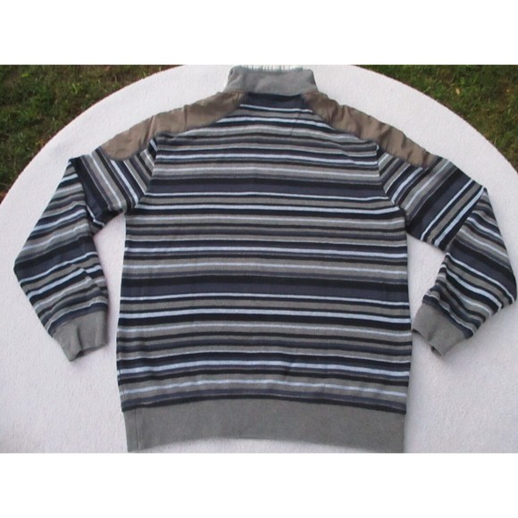 Douglas Defining Casual 1/2 Zip Sweater Mens M Blue/Grey Stripes Cotton Corduroy - Picture 4 of 12